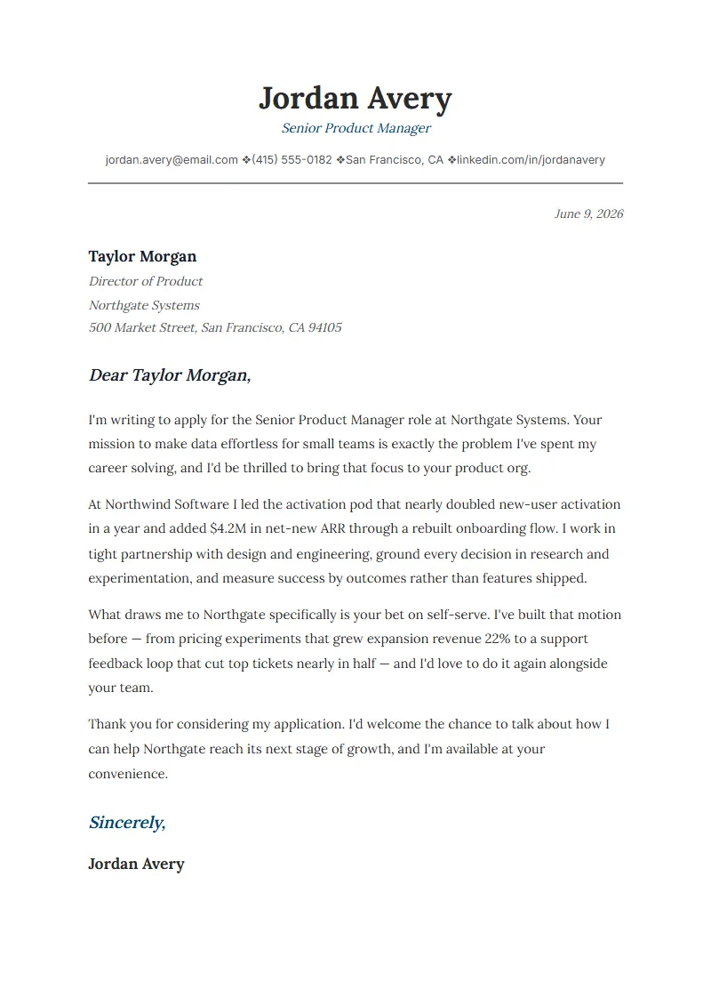 Citation cover letter preview