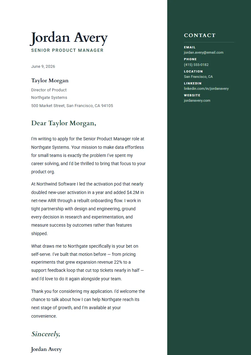 Helm cover letter preview
