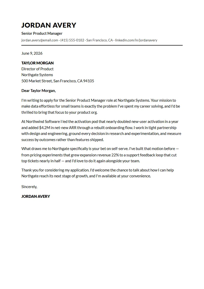 Lattice cover letter preview