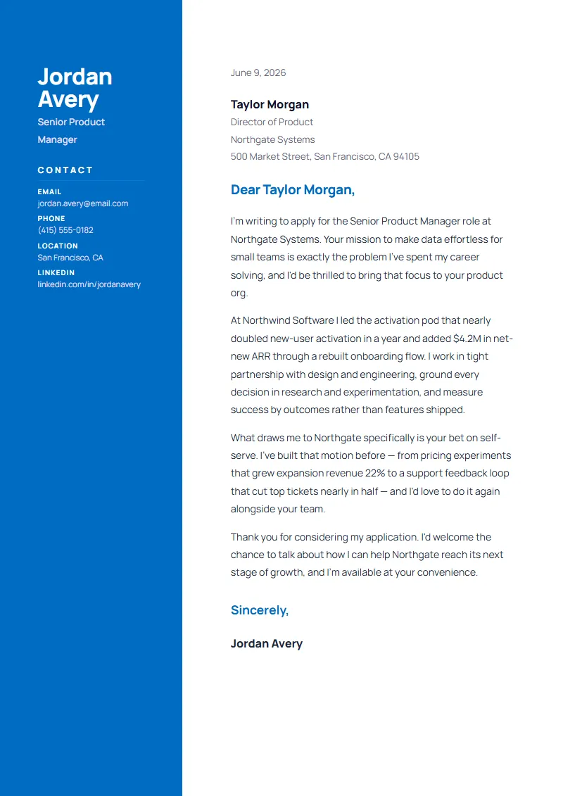 Launchpad cover letter preview