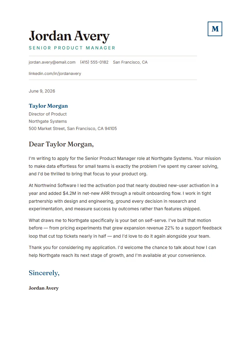 Magnate cover letter preview