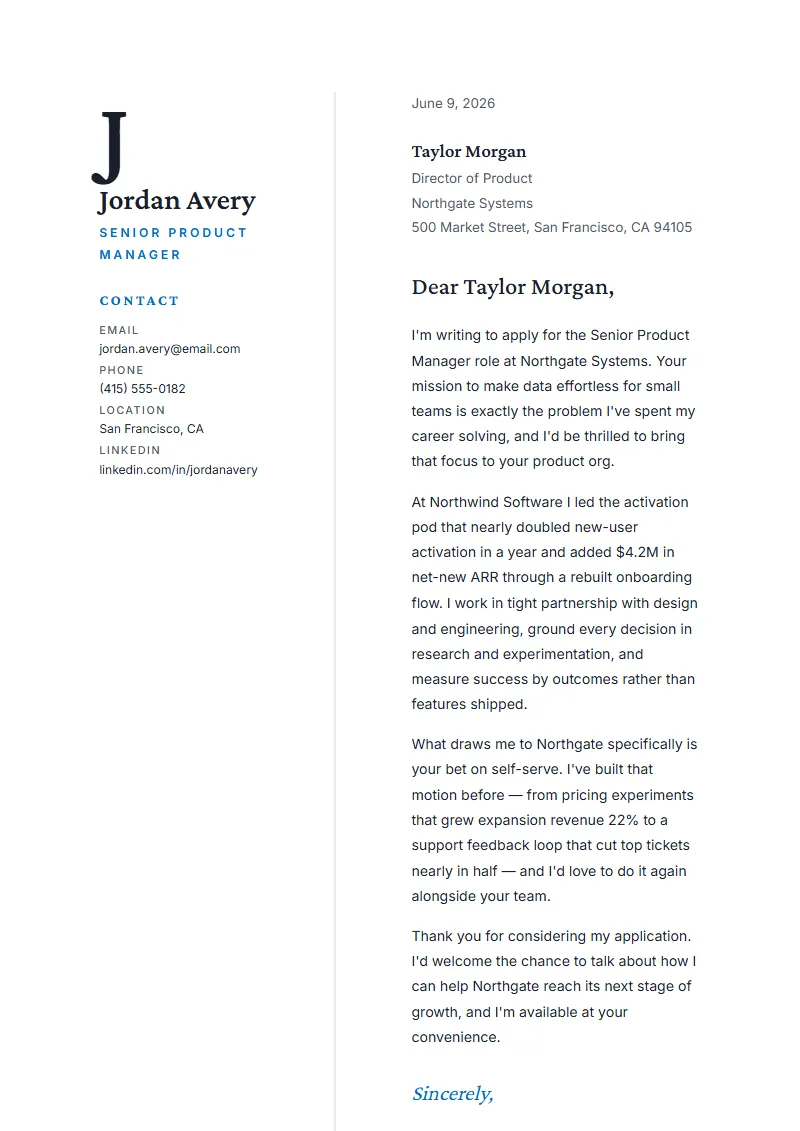 Oration cover letter preview