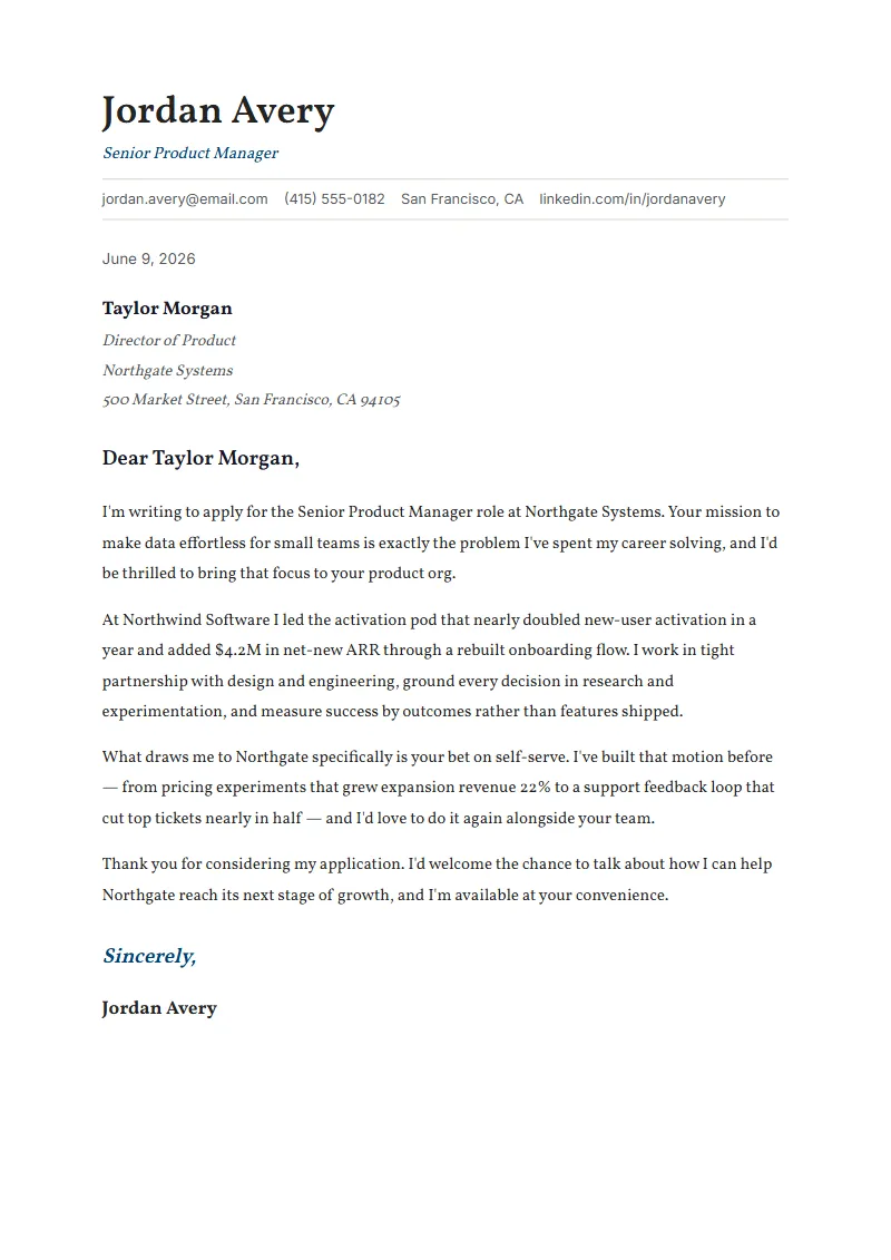 Syllabus cover letter preview
