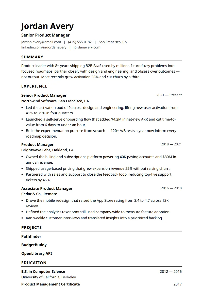 Baseline resume template