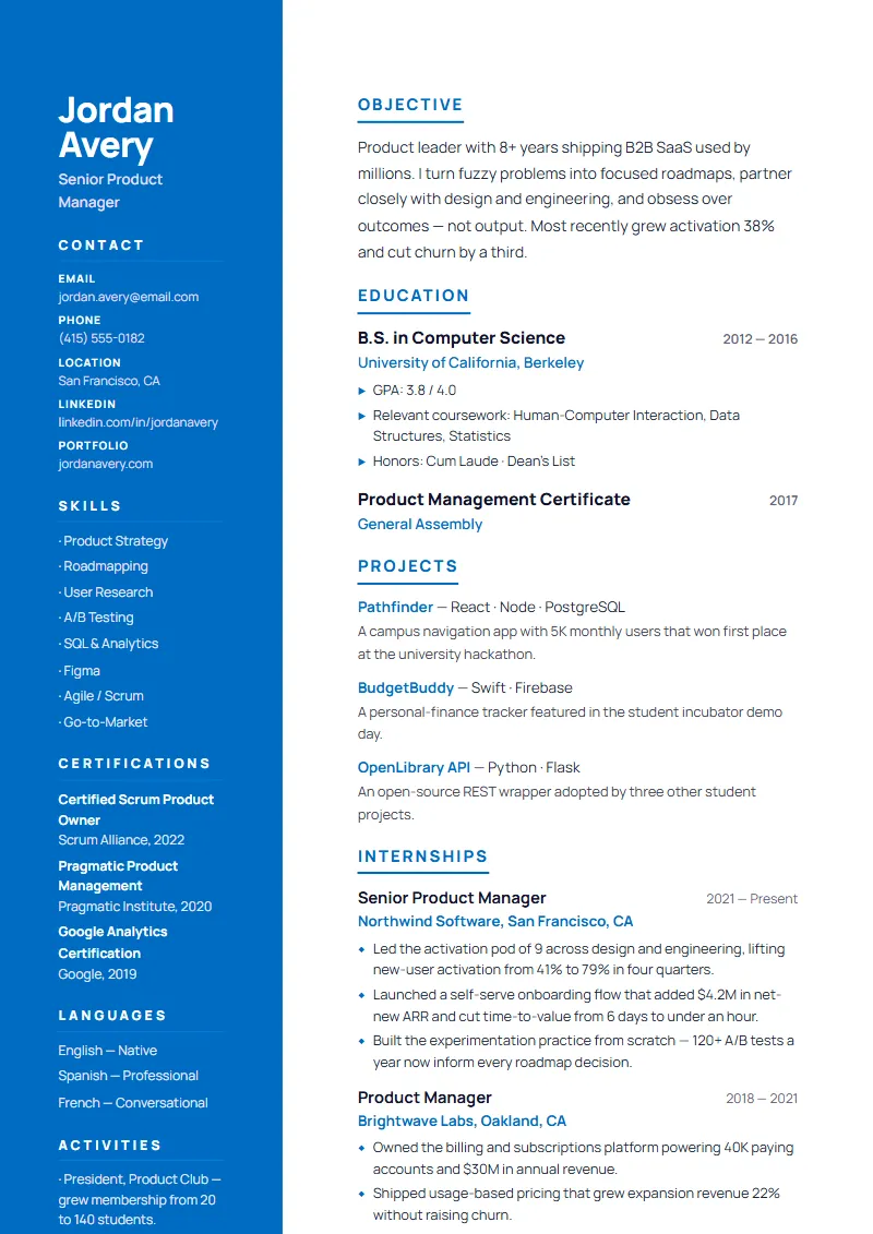 Launchpad resume template
