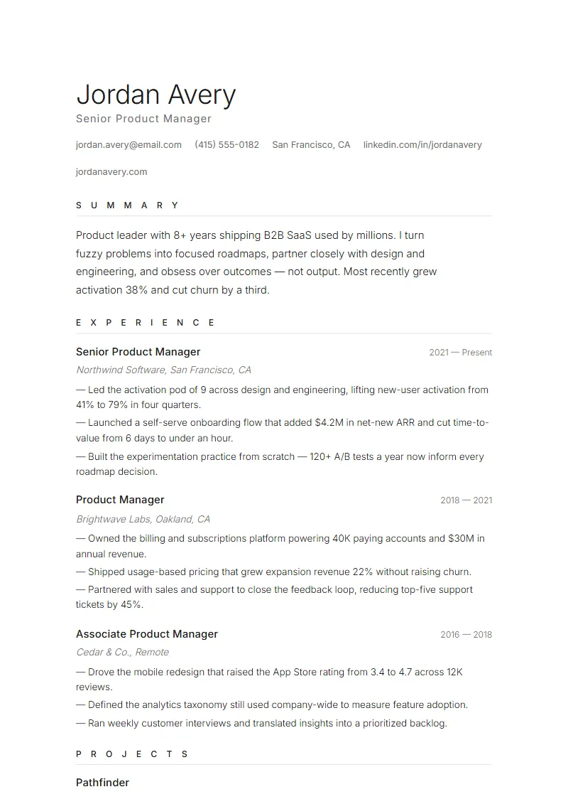Margin resume template
