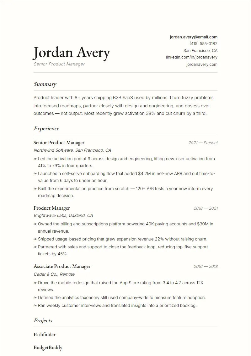 Paper resume template